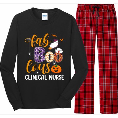 Fabulous Nurse Costume Faboolous Clinical Nurse Boo Crew Gift Long Sleeve Pajama Set