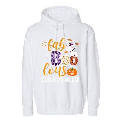 Fabulous Nurse Costume Faboolous Clinical Nurse Boo Crew Gift Garment-Dyed Fleece Hoodie