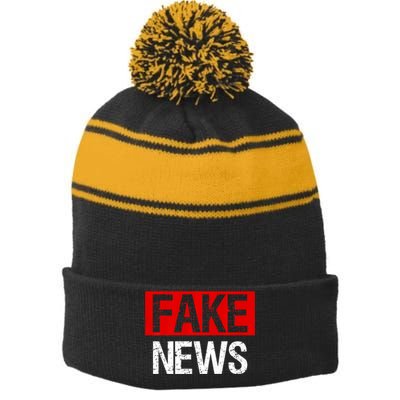 Fake News Costume Anti Fake News Stripe Pom Pom Beanie