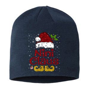 Funny Nini Claus Matching Family Christmas Santa Hat Xmas Sustainable Beanie