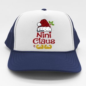 Funny Nini Claus Matching Family Christmas Santa Hat Xmas Trucker Hat