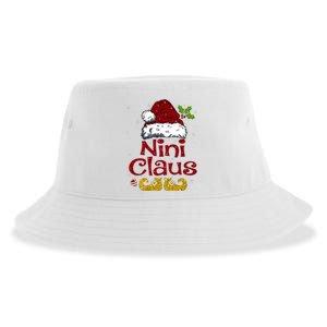 Funny Nini Claus Matching Family Christmas Santa Hat Xmas Sustainable Bucket Hat