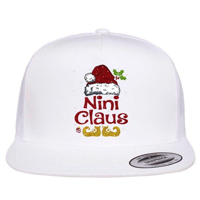 Funny Nini Claus Matching Family Christmas Santa Hat Xmas Flat Bill Trucker Hat