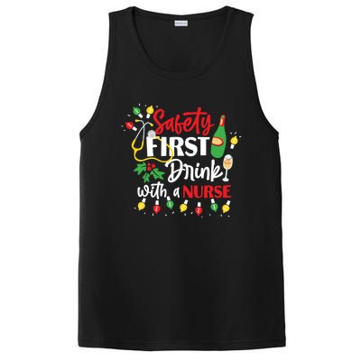 Funny Nurse Christmas Safety First With A Nurse Gift PosiCharge Competitor Tank