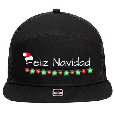 Feliz Navidad Christmas  7 Panel Mesh Trucker Snapback Hat