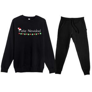 Feliz Navidad Christmas  Premium Crewneck Sweatsuit Set