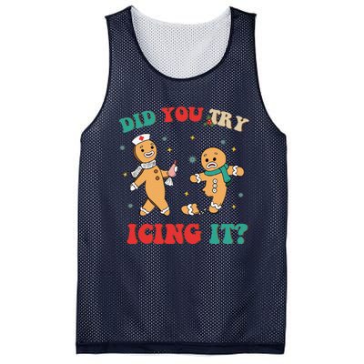 Funny Nurse Christmas Did You Try Icing It  Christmas Nurse Nicu Nurse Christma Mesh Reversible Basketball Jersey Tank