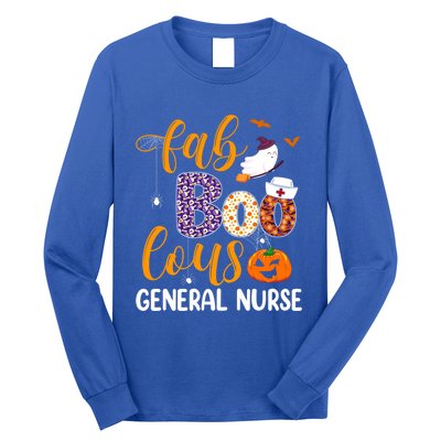 Fabulous Nurse Costume Faboolous General Nurse Boo Crew Gift Long Sleeve Shirt