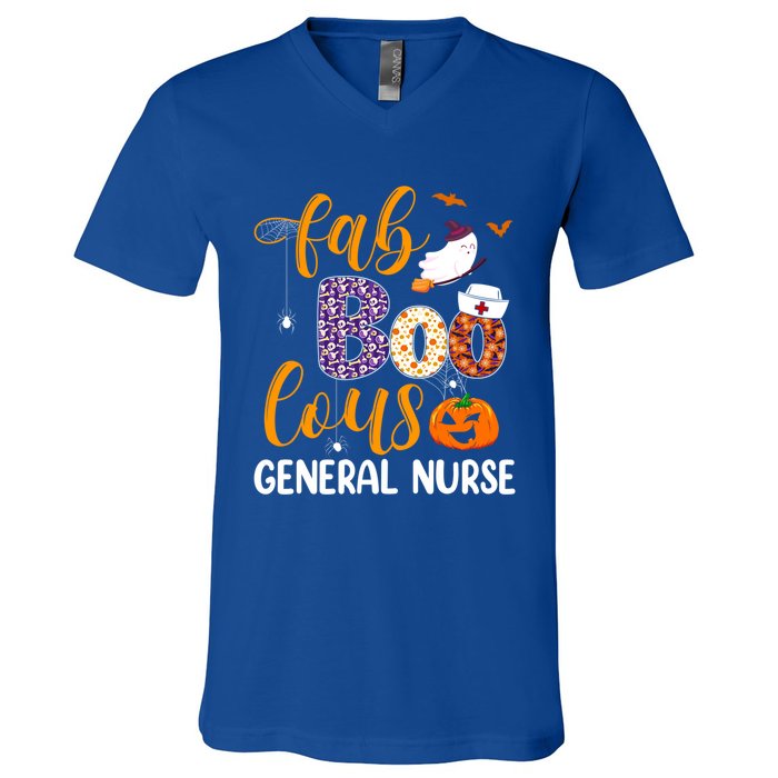 Fabulous Nurse Costume Faboolous General Nurse Boo Crew Gift V-Neck T-Shirt