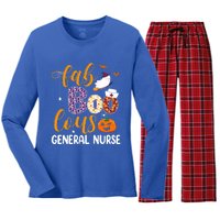 Fabulous Nurse Costume Faboolous General Nurse Boo Crew Gift Women's Long Sleeve Flannel Pajama Set 