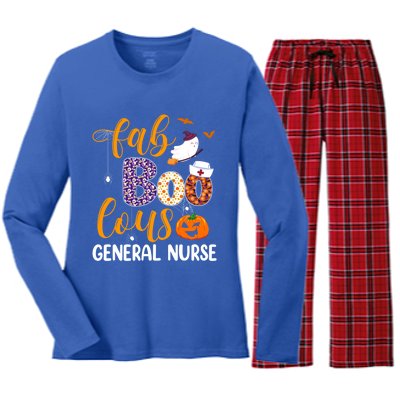 Fabulous Nurse Costume Faboolous General Nurse Boo Crew Gift Women's Long Sleeve Flannel Pajama Set 