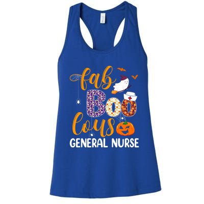 Fabulous Nurse Costume Faboolous General Nurse Boo Crew Gift Women's Racerback Tank