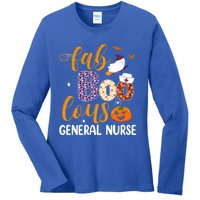 Fabulous Nurse Costume Faboolous General Nurse Boo Crew Gift Ladies Long Sleeve Shirt