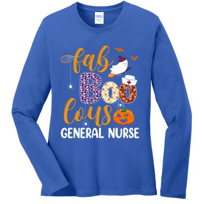 Fabulous Nurse Costume Faboolous General Nurse Boo Crew Gift Ladies Long Sleeve Shirt