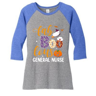 Fabulous Nurse Costume Faboolous General Nurse Boo Crew Gift Women's Tri-Blend 3/4-Sleeve Raglan Shirt