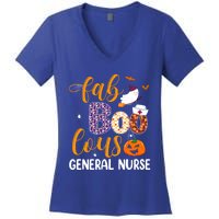 Fabulous Nurse Costume Faboolous General Nurse Boo Crew Gift Women's V-Neck T-Shirt