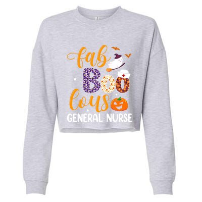 Fabulous Nurse Costume Faboolous General Nurse Boo Crew Gift Cropped Pullover Crew