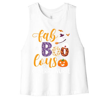 Fabulous Nurse Costume Faboolous General Nurse Boo Crew Gift Women's Racerback Cropped Tank