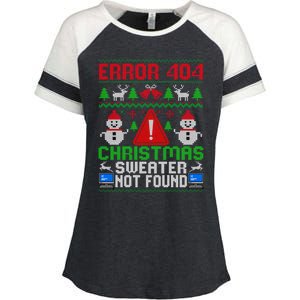 Funny Non Christmas Spirit Non Festive Error 404 Funny Gift Enza Ladies Jersey Colorblock Tee