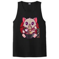 Funny Neko Cat Eating Ramen Noodles Noodle Kawaii Kitten PosiCharge Competitor Tank