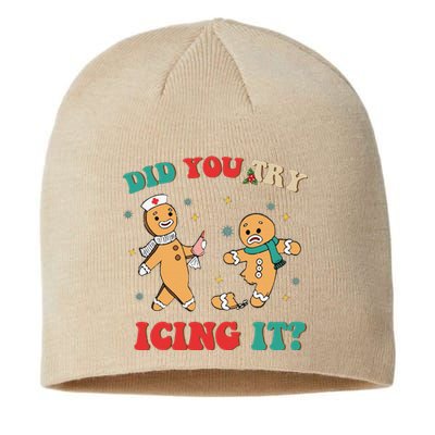 Funny Nurse Christmas Did You Try Icing It  Christmas Nurse Nicu Nurse Christma Sustainable Beanie