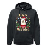 Fleece Navidad Christmas Cute Llama Performance Fleece Hoodie