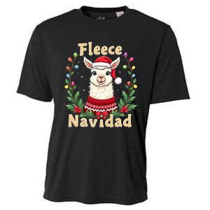 Fleece Navidad Christmas Cute Llama Cooling Performance Crew T-Shirt