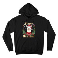 Fleece Navidad Christmas Cute Llama Hoodie