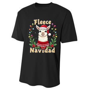 Fleece Navidad Christmas Cute Llama Performance Sprint T-Shirt