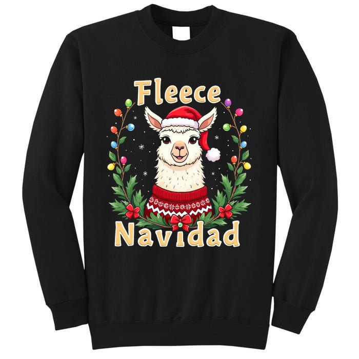 Fleece Navidad Christmas Cute Llama Tall Sweatshirt