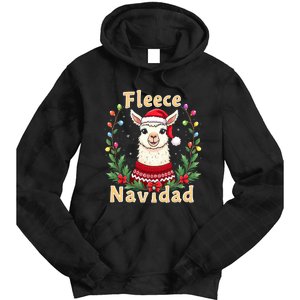 Fleece Navidad Christmas Cute Llama Tie Dye Hoodie