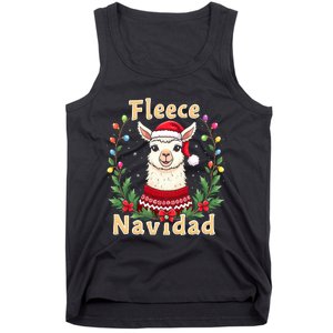 Fleece Navidad Christmas Cute Llama Tank Top