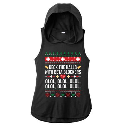 Funny Nurse Christmas Shirts Ugly Xmas Gift Ladies PosiCharge Tri-Blend Wicking Draft Hoodie Tank