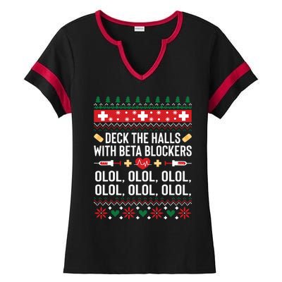 Funny Nurse Christmas Shirts Ugly Xmas Gift Ladies Halftime Notch Neck Tee