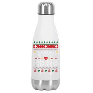 Funny Nurse Christmas Shirts Ugly Xmas Gift Stainless Steel Insulated Water Bottle