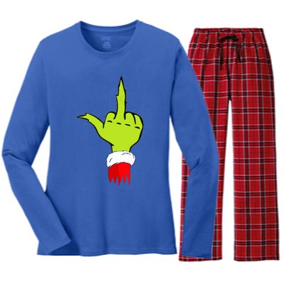 Funny & Naughty Christmas Humor Anti Christmas  Women's Long Sleeve Flannel Pajama Set 