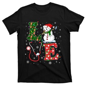 Funny Nursing Christmas Santa Reindeer Love Nurse Life T-Shirt