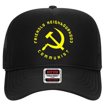 Friendly Neighbourhood Communist Funny Communism High Crown Mesh Back Trucker Hat