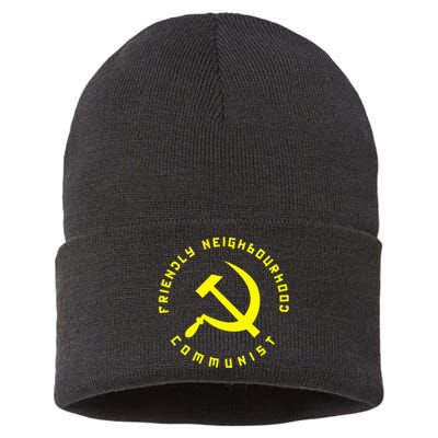 Friendly Neighbourhood Communist Funny Communism Sustainable Knit Beanie