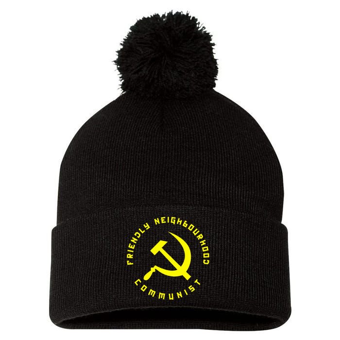 Friendly Neighbourhood Communist Funny Communism Pom Pom 12in Knit Beanie