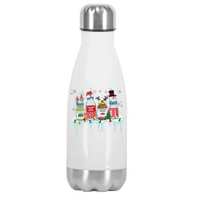 Funny Nurse Christmas Nicu Christmas Doctor Er Nurse Xmas Stainless Steel Insulated Water Bottle