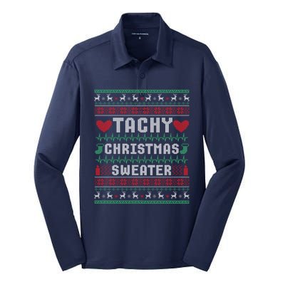 Funny Nurse Christmas Silk Touch Performance Long Sleeve Polo