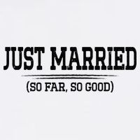 Funny Newlywed Couple Just Married So Far So Good Husband Cooling Performance Crew T-Shirt