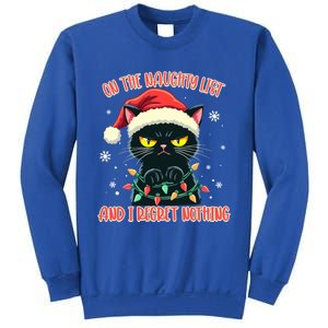 Funny Naughty Cat Santa Tangled Up In Christmas Lights Great Gift Sweatshirt