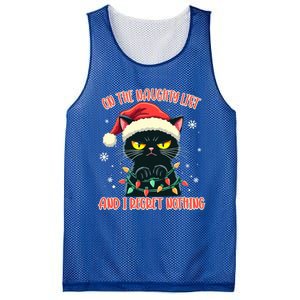 Funny Naughty Cat Santa Tangled Up In Christmas Lights Great Gift Mesh Reversible Basketball Jersey Tank