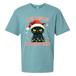 Funny Naughty Cat Santa Tangled Up In Christmas Lights Great Gift Sueded Cloud Jersey T-Shirt