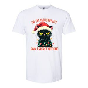 Funny Naughty Cat Santa Tangled Up In Christmas Lights Great Gift Softstyle CVC T-Shirt