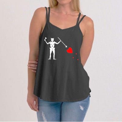 Funny North Carolina Pirate Flag Gift OBX Blackbeards Jolly Roger Gift Women's Strappy Tank