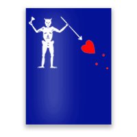 Funny North Carolina Pirate Flag Gift OBX Blackbeards Jolly Roger Gift Poster