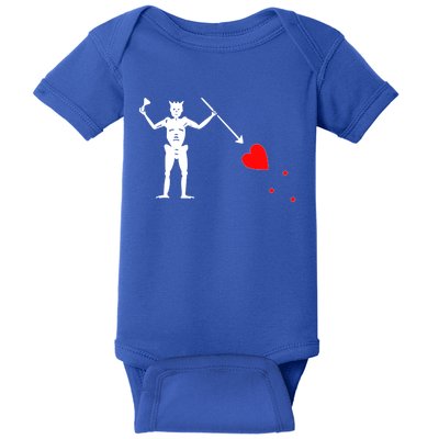 Funny North Carolina Pirate Flag Gift OBX Blackbeards Jolly Roger Gift Baby Bodysuit